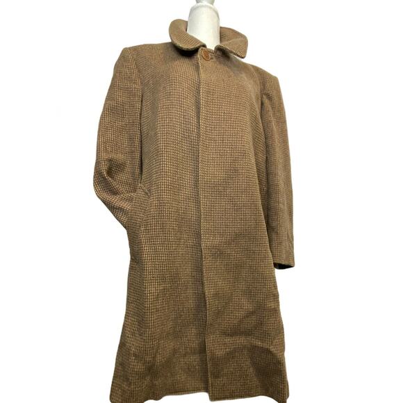 Vtg Caesar IM Prorsum unisex Brown Wool Straight Cut Long Coat Genuine Alpaca - Picture 5 of 12